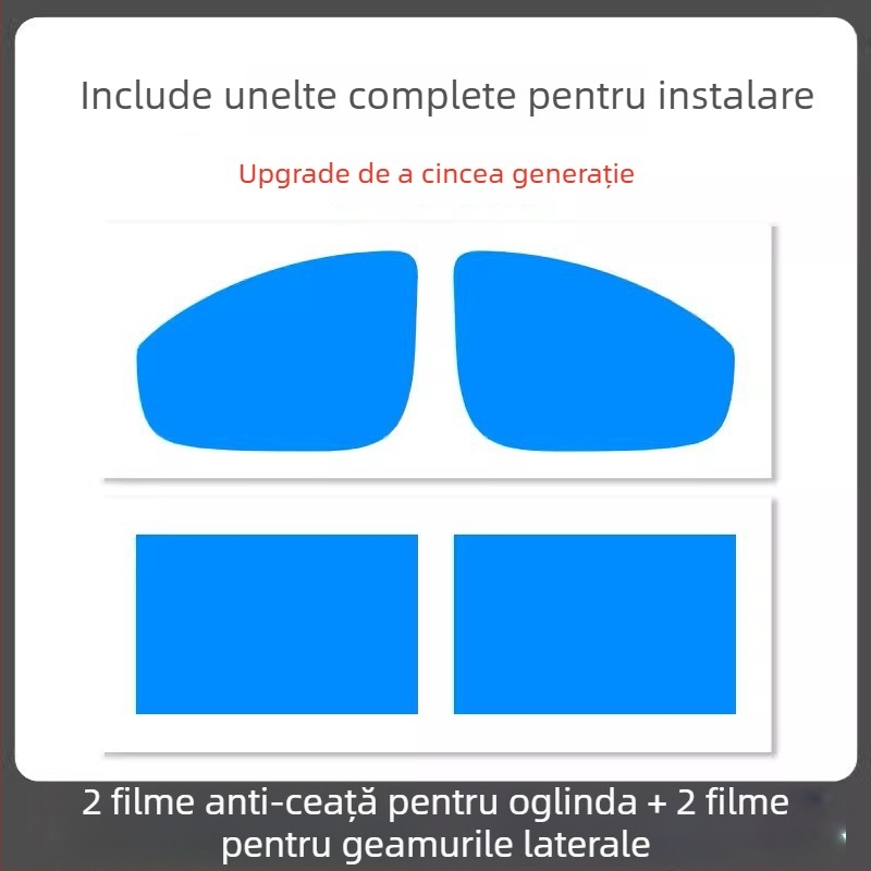 Film pentru oglinda retrovizoare auto - material PET, adeziv puternic, impermeabil la apă, model 7