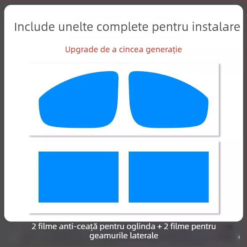 Film pentru oglinda retrovizoare auto - material PET, adeziv puternic, impermeabil la apă, model 7