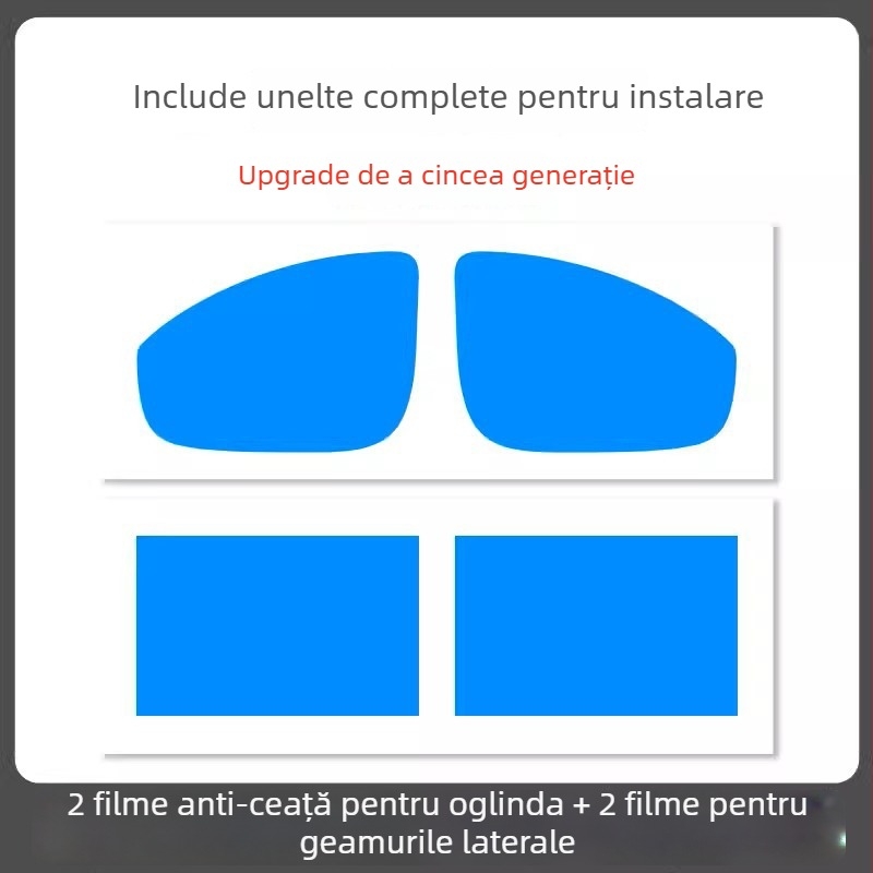 Film pentru oglinda retrovizoare auto - material PET, adeziv puternic, impermeabil la apă, model 7
