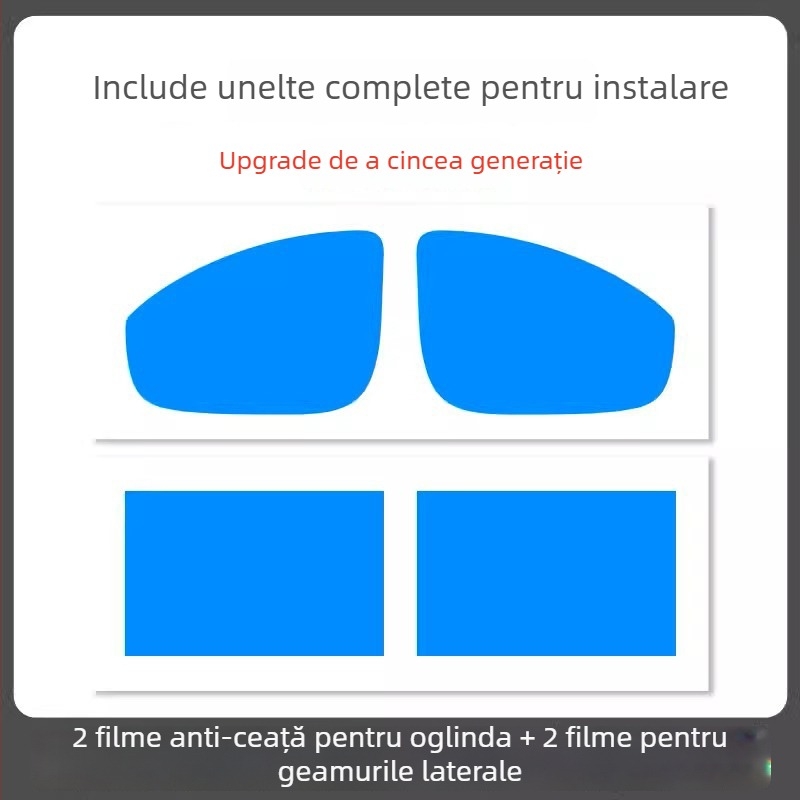 Film pentru oglinda retrovizoare auto - material PET, adeziv puternic, impermeabil la apă, model 7