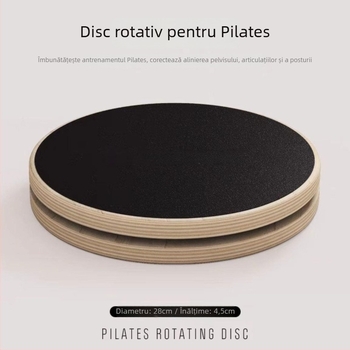 Placă de Pilates din lemn pentru talie – silențioasă, anti-alunecare, structură stabilă. Brand: Zhang Zhe Factory; Material: lemn