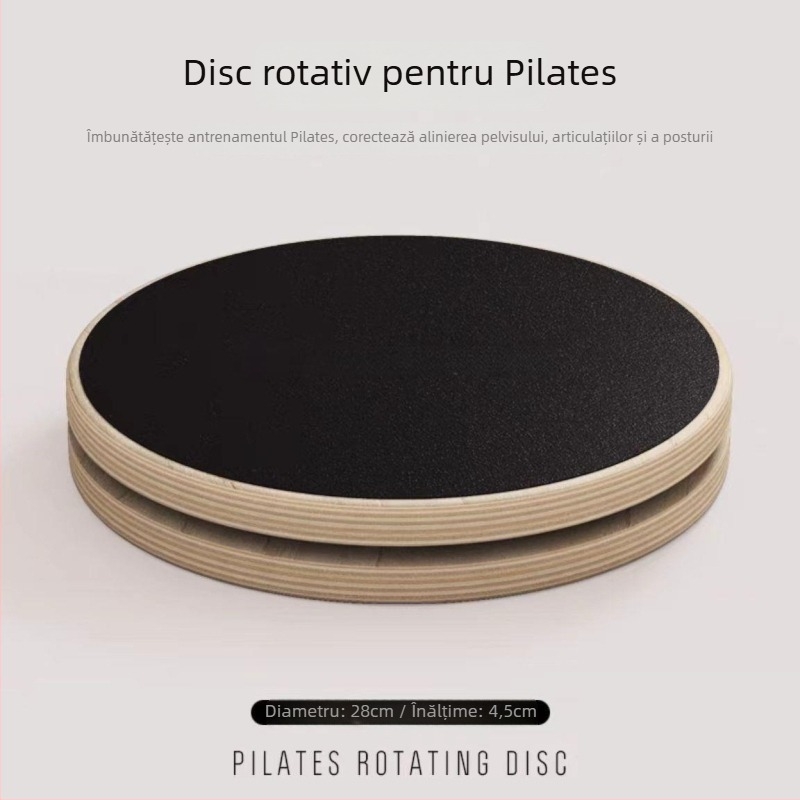 Placă de Pilates din lemn pentru talie – silențioasă, anti-alunecare, structură stabilă. Brand: Zhang Zhe Factory; Material: lemn