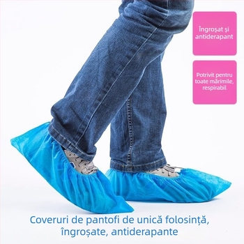 Coveruri de încălțăminte din material textil nețesut, de unică folosință, rezistente la uzură, mai groase, protecție împotriva prafului și antiaderanță pentru laboratoare (Origine: Shandong; Brand: Aoxing; Tip: Altul; Funcție: Protecție împotriva prafului;