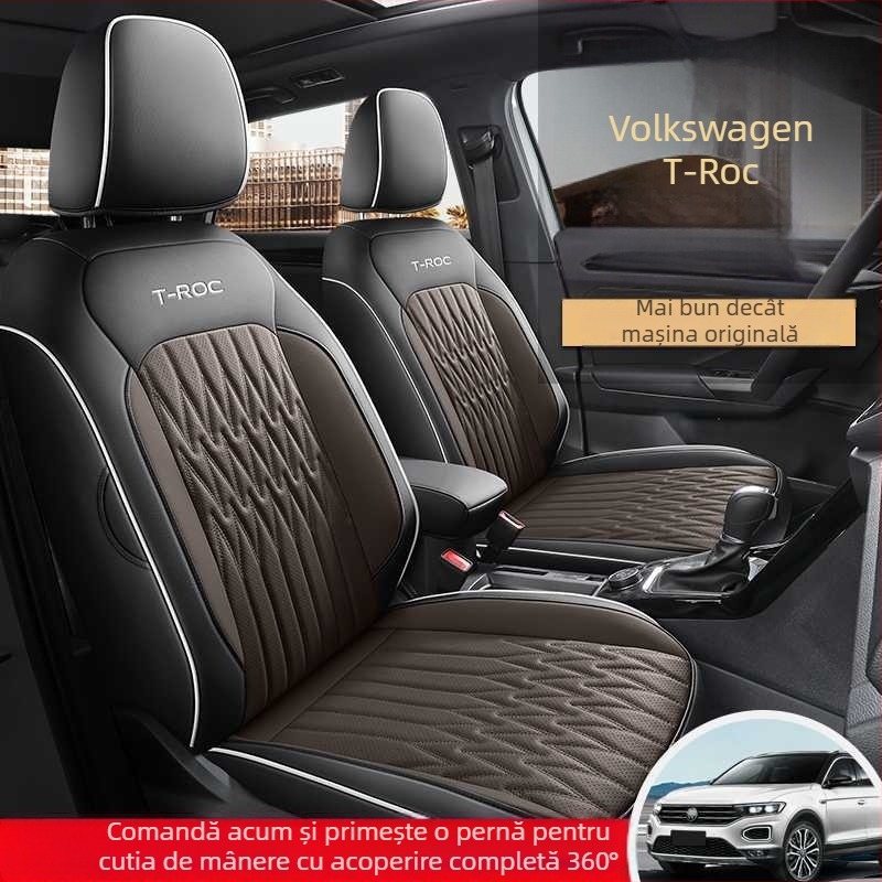 Capace de scaun auto pentru Volkswagen T-Roc (2018-2025) - piele, acoperire completă, patru anotimpuri, personalizabil