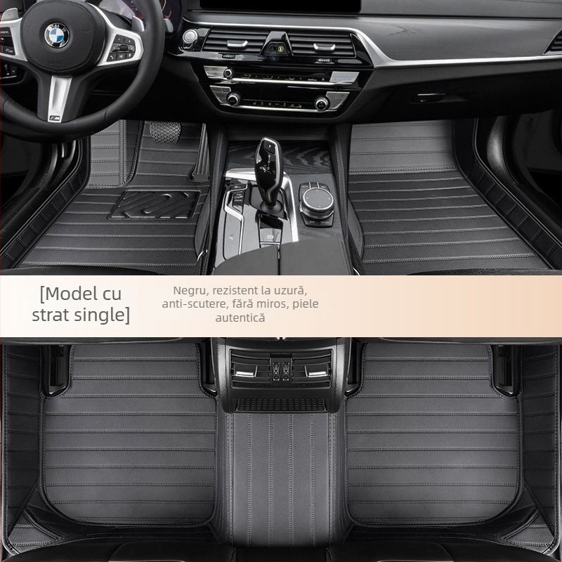 Covorașe auto din piele naturală, cu design de înconjurare mare, destinate exclusiv pentru cinci locuri, personalizabile (Material: Piele naturală; Stil: Mare înconjurare; Forma: Exclusiv pentru cinci locuri; Personalizare: Da)