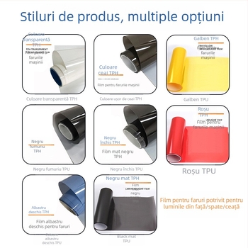 Folie de protecție a farurilor auto – material TPH, transparent, instalare cu bandă adezivă, personalizabilă