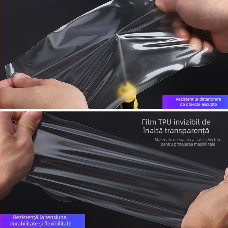 TPU folie de protecție interior Porsche Cayenne — display instrumente și navigație, consolă centrală și selector de viteze — turnare all-in-one, rezistentă la temperaturi înalte/scăzute, zgârieturi și uzură, anti-amprentă și pete uleioase