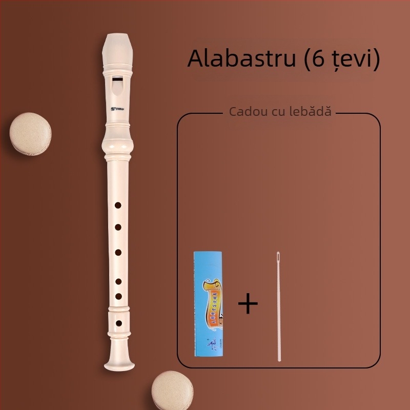 Swan recorder cu stil german, 8 orificii și 6 orificii, pentru copii și începători, gamă în registru înalt, cu geantă
