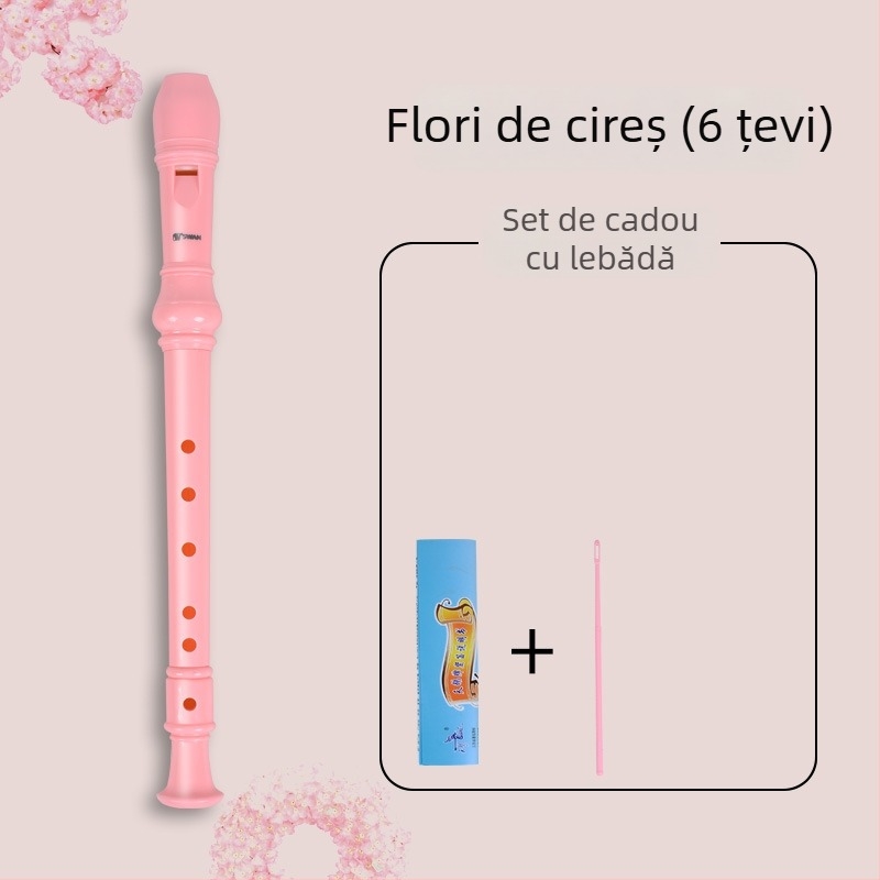 Swan recorder cu stil german, 8 orificii și 6 orificii, pentru copii și începători, gamă în registru înalt, cu geantă