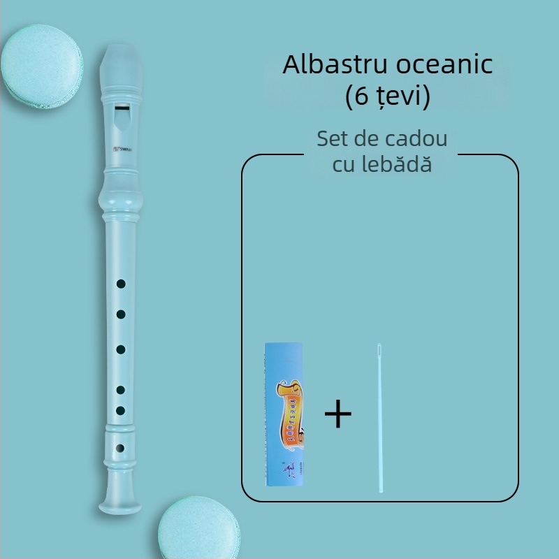 Swan recorder cu stil german, 8 orificii și 6 orificii, pentru copii și începători, gamă în registru înalt, cu geantă