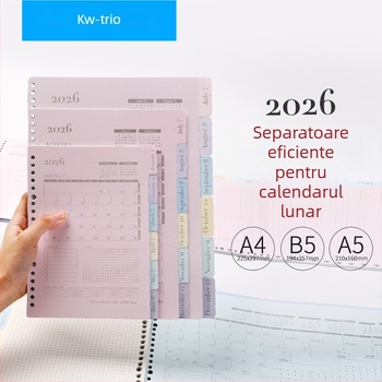 Fișier calendar cu foi detașabile Gy-a4 Plan 2026, 13 foi, hârtie offset dublă, Kw-trio Kedeyou