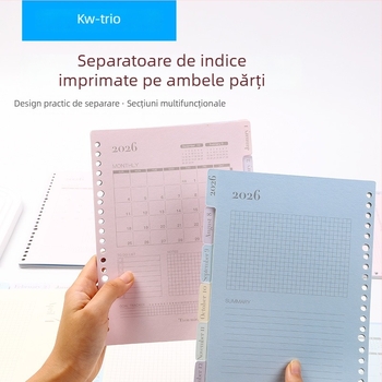 Fișier calendar cu foi detașabile Gy-a4 Plan 2026, 13 foi, hârtie offset dublă, Kw-trio Kedeyou