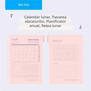 Fișier calendar cu foi detașabile Gy-a4 Plan 2026, 13 foi, hârtie offset dublă, Kw-trio Kedeyou