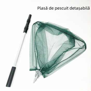 Plasă de pescuit triunghiulară din aliaj de aluminiu, deschidere 40, adâncime 40, plasă fină, pliabilă, încărcare 2 kg