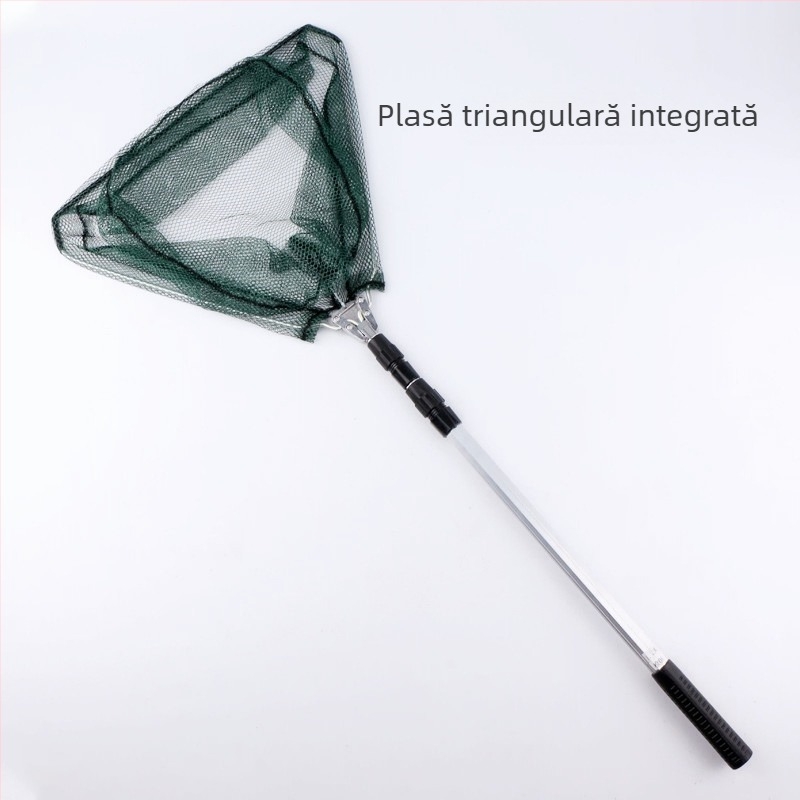 Plasă de pescuit triunghiulară din aliaj de aluminiu, deschidere 40, adâncime 40, plasă fină, pliabilă, încărcare 2 kg