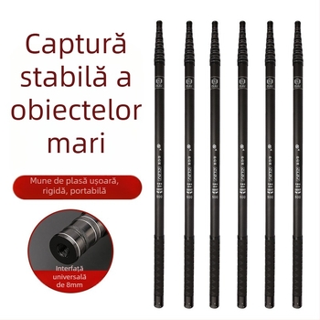 Țeavă telescopică din carbon pentru dip net, 7 secțiuni, 480 g, construcție robustă