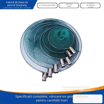 Capă de plasă din oțel inoxidabil cu plasă din nylon pentru pescuit – accesorii pentru echipamentul de pescuit