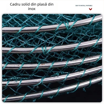 Capă de plasă din oțel inoxidabil cu plasă din nylon pentru pescuit – accesorii pentru echipamentul de pescuit