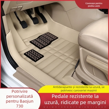 Covorașe de podea auto Baojun 730, pentru 7 locuri, acoperire completă, PVC, tălpi din piele, fără logo