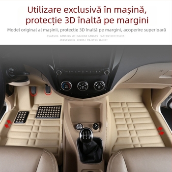 Covorașe de podea auto Baojun 730, pentru 7 locuri, acoperire completă, PVC, tălpi din piele, fără logo
