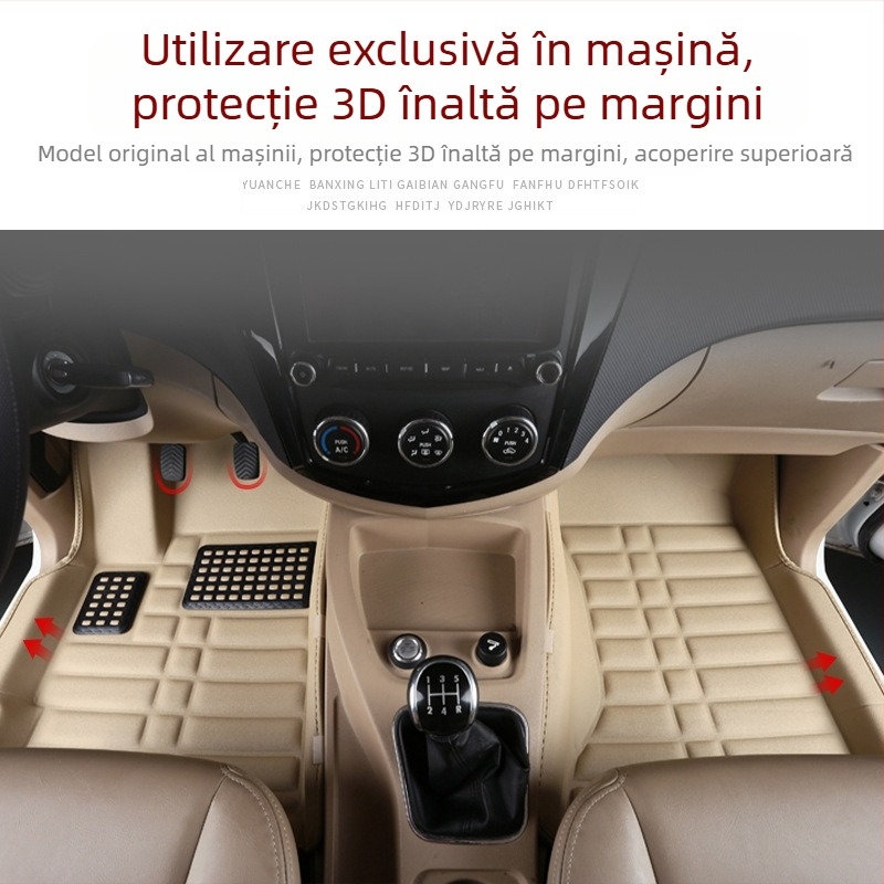 Covorașe de podea auto Baojun 730, pentru 7 locuri, acoperire completă, PVC, tălpi din piele, fără logo