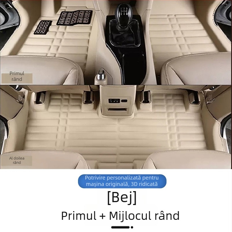 Covorașe de podea auto Baojun 730, pentru 7 locuri, acoperire completă, PVC, tălpi din piele, fără logo