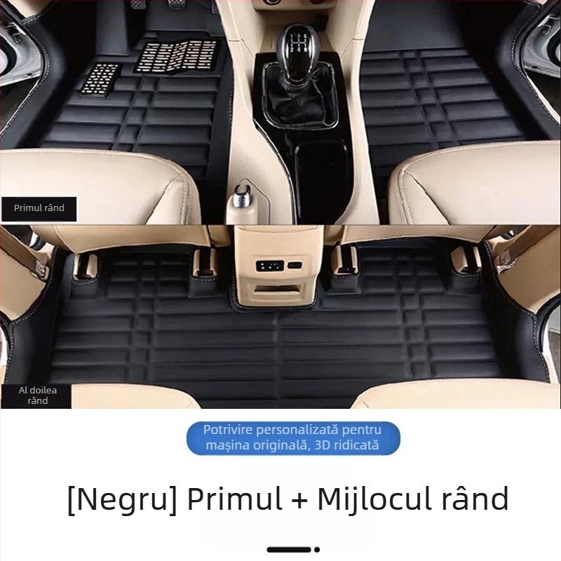 Covorașe de podea auto Baojun 730, pentru 7 locuri, acoperire completă, PVC, tălpi din piele, fără logo