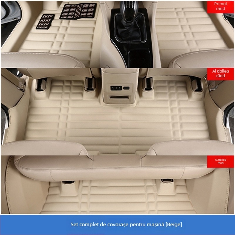 Covorașe de podea auto Baojun 730, pentru 7 locuri, acoperire completă, PVC, tălpi din piele, fără logo