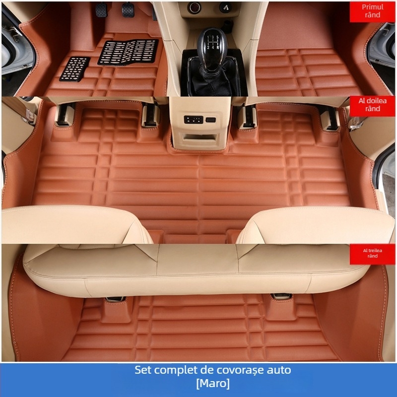 Covorașe de podea auto Baojun 730, pentru 7 locuri, acoperire completă, PVC, tălpi din piele, fără logo
