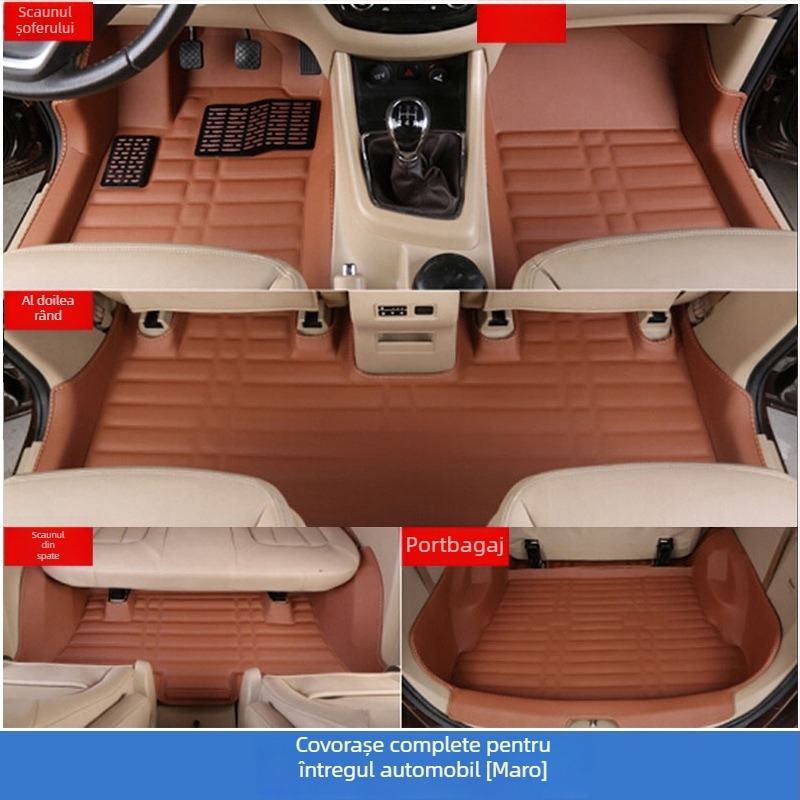 Covorașe de podea auto Baojun 730, pentru 7 locuri, acoperire completă, PVC, tălpi din piele, fără logo