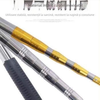 Tija din oțel inoxidabil cu rotire, extensibilă, pentru plasă și cules fructe — material: oțel inoxidabil; greutate: 1; noduri: 5-10; extensibilitate: da