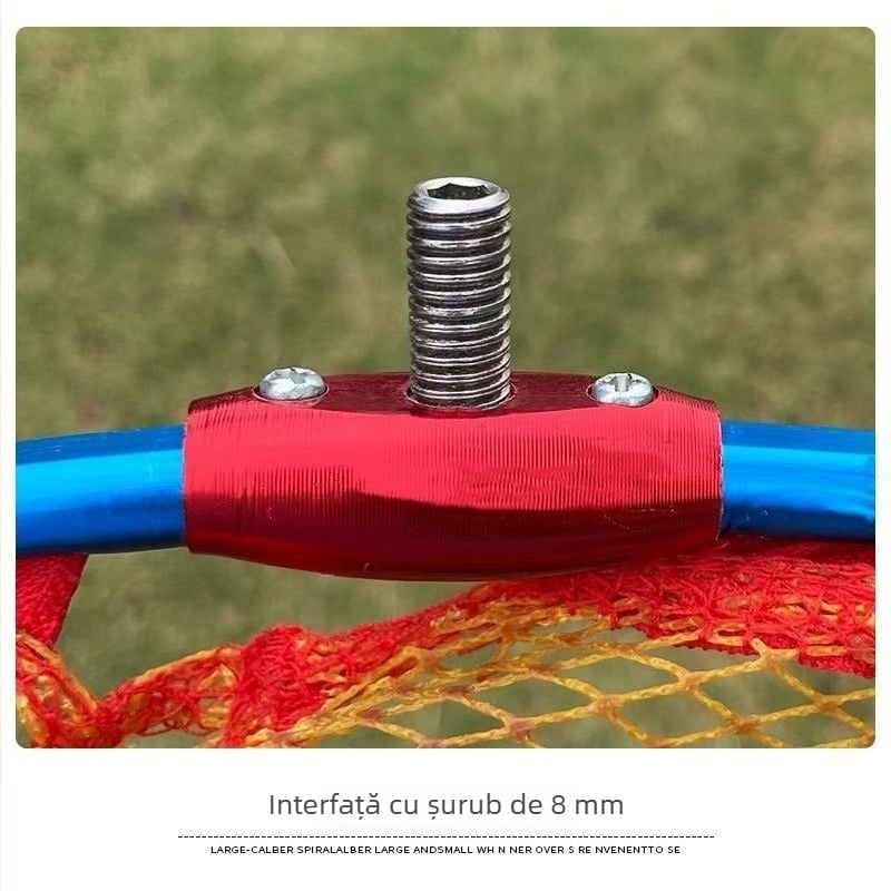 Capul de plasă de pescuit din aliaj de aluminiu cu buzunar adânc, plasă din nailon cauciucat, uscare rapidă, buzunar anti-scratching pentru cârlige — Model 0589