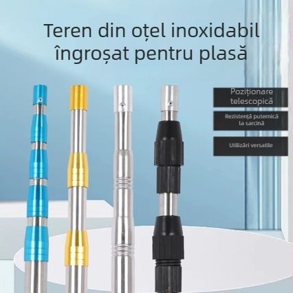 Tija telescopică din oțel inoxidabil pentru plasă de pescuit, lungime reglabilă, 3–5 secțiuni, 0,25 kg
