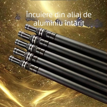Stâlp din carbon pentru plasă de pescuit, 3 secțiuni telescopice