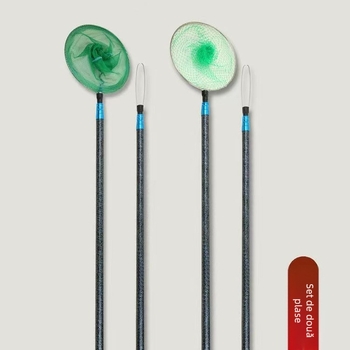 Prut telescopic din fibră de sticlă, set cu două bețe, grosime extra, izolat, pentru pescuit cu plasă