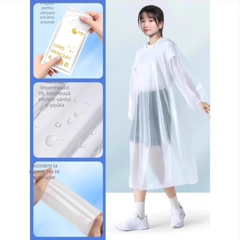 Pelerină de ploaie de unică folosință pentru copii și adulți, poncho de drumeție, material PE gros