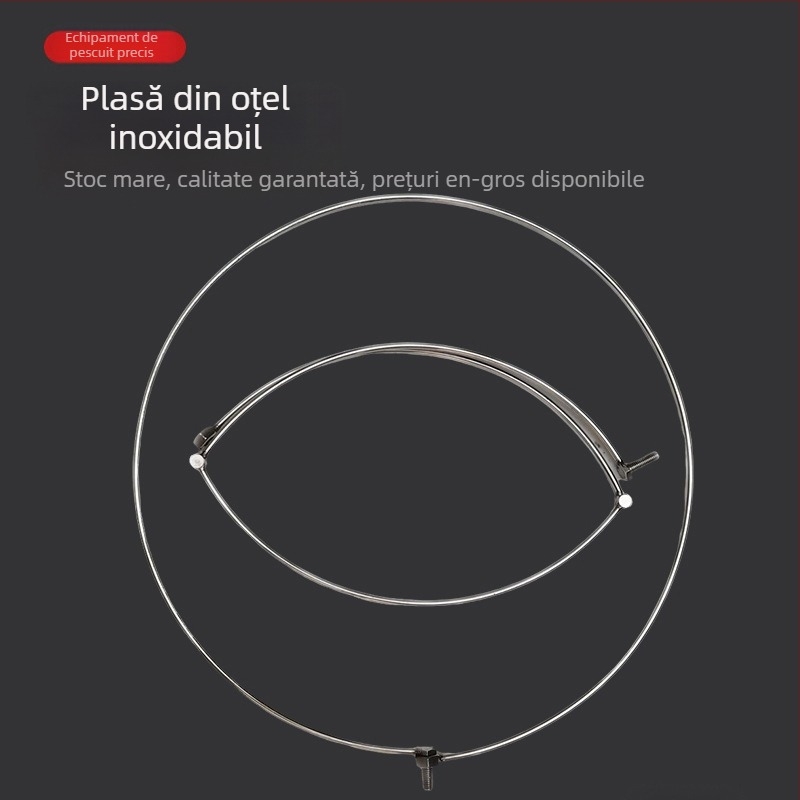 Cap de plasă de pescuit pliabil din oțel inoxidabil cu inel – accesoriu de plasă pentru utilizare grea (Număr de produs: Fishing Net Head; Material plasă: Altul; Capacitate de încărcare: Altul; Adâncime: Altul)