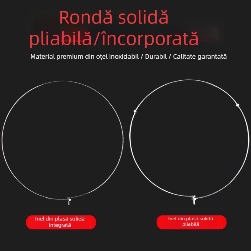 Cap de plasă de pescuit pliabil din oțel inoxidabil cu inel – accesoriu de plasă pentru utilizare grea (Număr de produs: Fishing Net Head; Material plasă: Altul; Capacitate de încărcare: Altul; Adâncime: Altul)