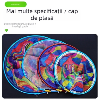 Cap de plasă pentru undițe cu ochiuri mari, plasă din nylon, inel din aliaj de aluminiu, cadru din aliaj de aluminiu, interfață filet 8 mm