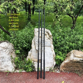 Tijă de plasă de pescuit din carbon, mâner din spumă, telescopică, 2–3 secțiuni