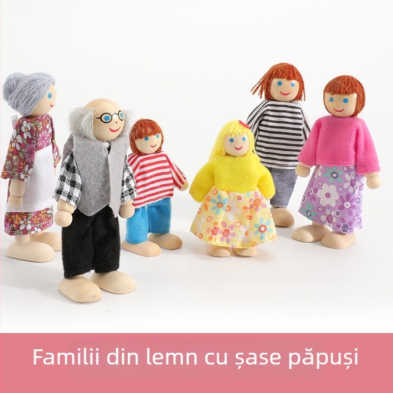 Set de mobilier din lemn pentru joacă pentru copii — canapea pentru păpuși, dulap și garderob pentru 4–6 ani