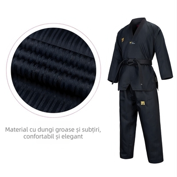 Uniformă Taekwondo pentru copii și adulți, pentru antrenament și competiție, țesătură din amestec de bumbac cu poliester