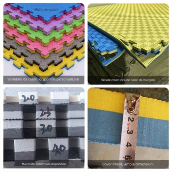 Covor de podea Taekwondo din spumă EVA, cu plăci interconectate, antiderapant și absorbant de șoc pentru arte marțiale și sală de sport