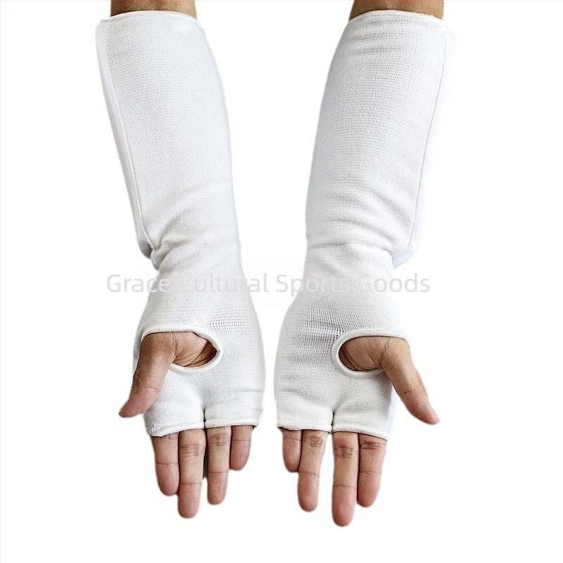 Grace Protecții pentru coate tricotate pentru arte marțiale – respirabile, bumbac 100%, protecție pentru coate pentru karate, taekwondo, sanda