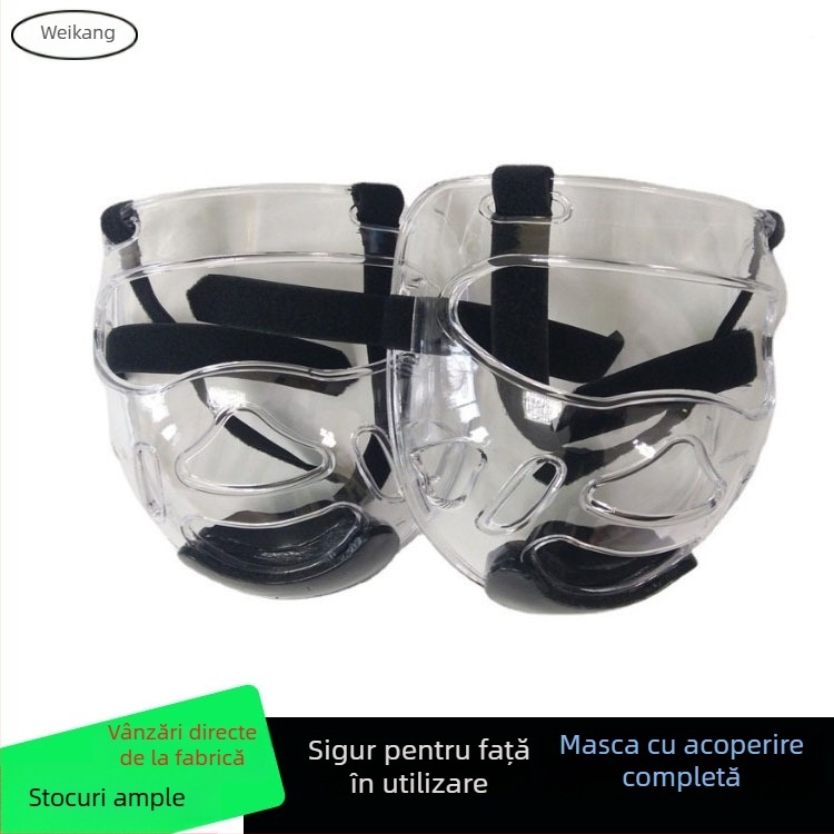 Protecție cap Taekwondo, mască facială transparentă detașabilă, material PP, marca Botai, pachet de 50