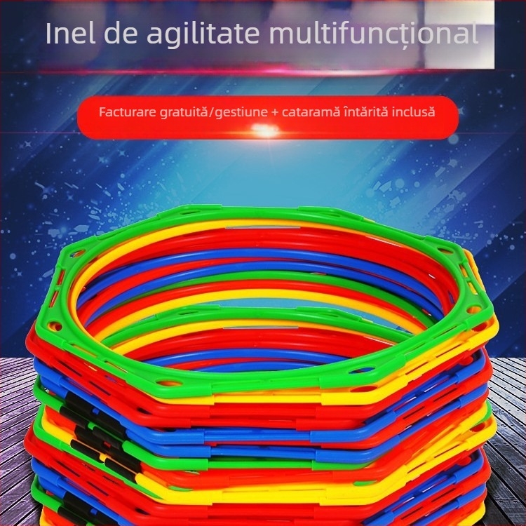 Inel de antrenament octogonal pentru agilitate – ajutor de antrenament pentru alergare, fotbal și baschet, ABS material