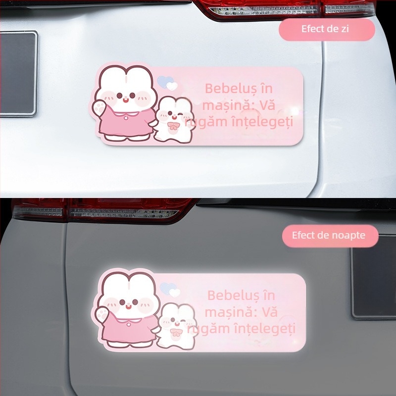 Sticker auto pentru gravide și amintire pentru bebeluș, model desen animat, adeziv auto, bosivpwssy