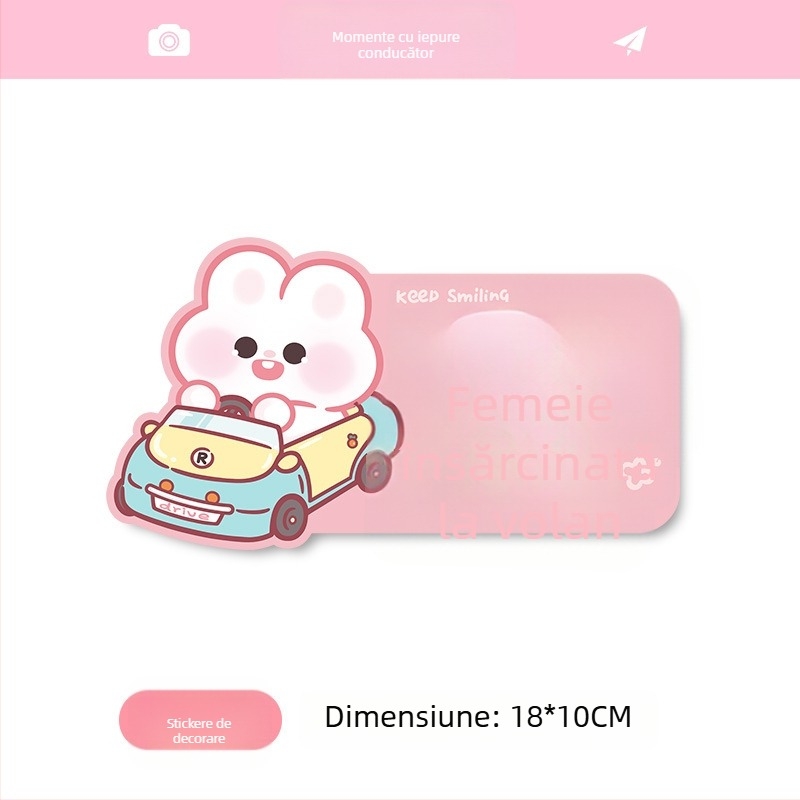 Sticker auto pentru gravide și amintire pentru bebeluș, model desen animat, adeziv auto, bosivpwssy