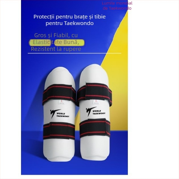 Set de protecție Taekwondo: protecții pentru gambă, braț și zonă inghinală, material spongă, brand Brilliant Sports, pachet 50