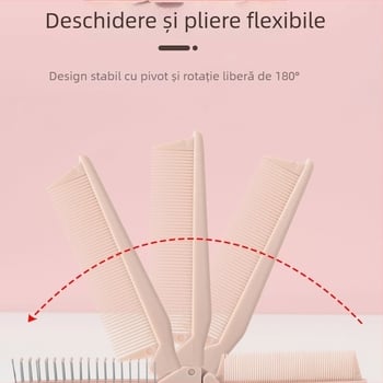 Pengyi Pieptene pliabil cu dinți dens – rășină, Nr. produs HPL, portabil pentru acasă și călătorii